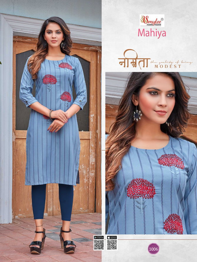 Rung Mahiya Heavy Rayon Designer Daily Wear Kurtis Collection